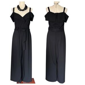 Shelby & Palmer Black Off-Shoulder Jumpsuit. Size 10.